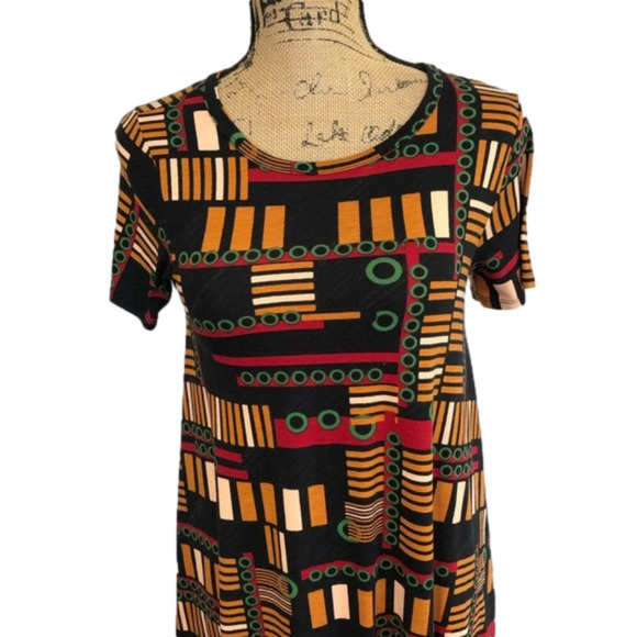 LULAROE Carly Hi Lo Dress Boho Mixed Media Swing Style Midi - Picture 3 of 6